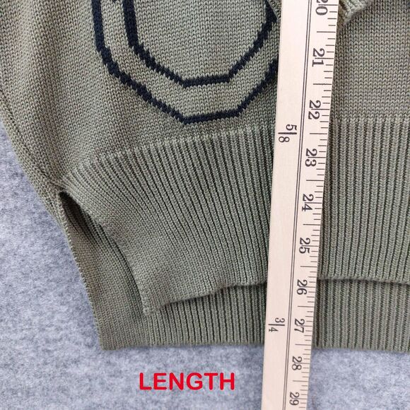 Miou Muse Sweater Womens Sz S Green Smiley Face Graphic Pullover Crewneck Knit - Picture 4 of 9